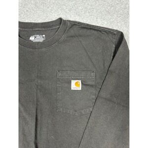 Carhartt Mens Loose Fit Long Sleeve Pocket T-Shirt Black K126 Graphic Large